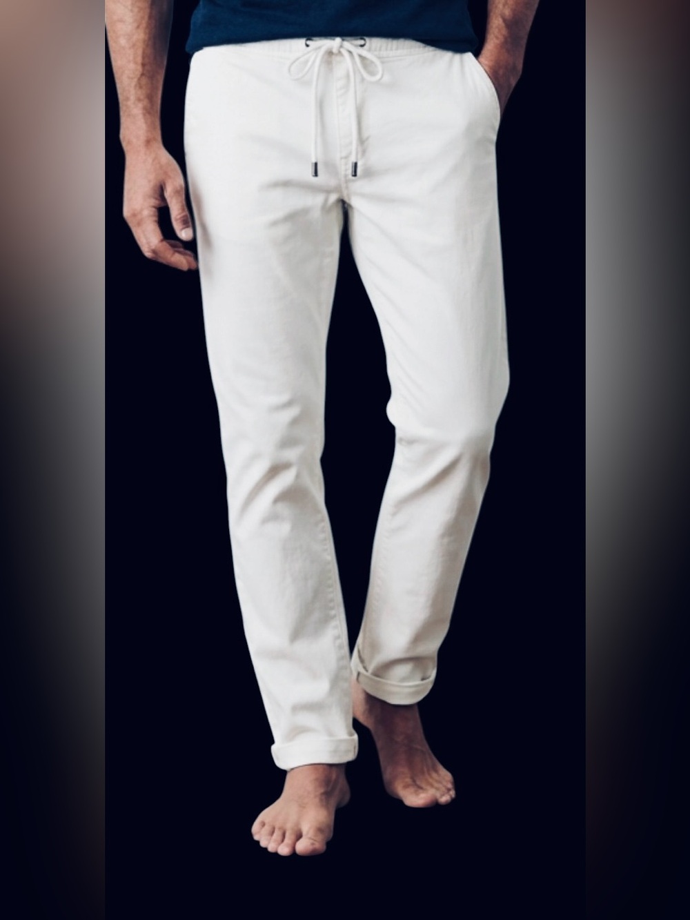 PAIGE Men’s Fraser Pant | Men’s Drawstring Jogger Pants in White NWT Size 33